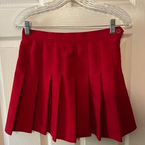 American Apparel pleated red skirt